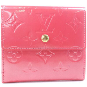 Louis Vuitton Portefeuille Wallet Elise bifold double hook Vernis pink